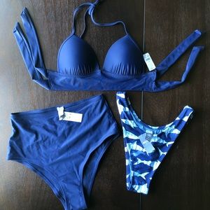 Aerie Halter Bikini w/ High Rise and Cheeky Bottom